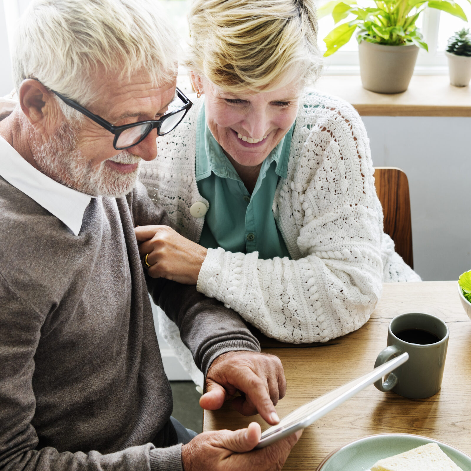 Senior couple at home